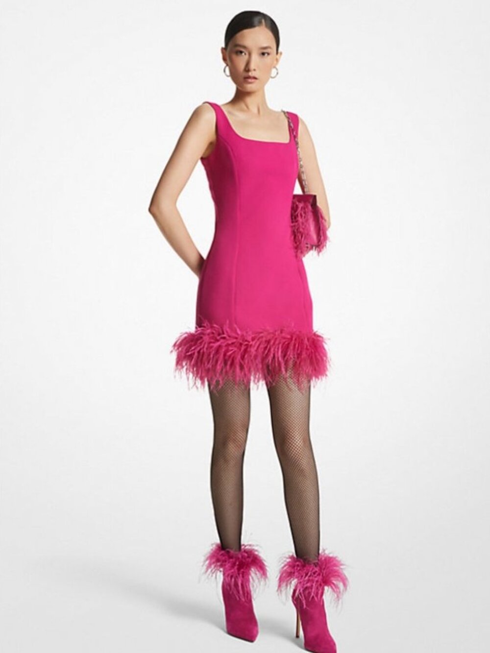 Michael Kors Dress in Deep Fuchsia with Fringe NWT